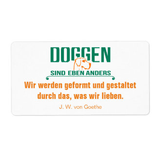 Duitse Dog Briefstickers Etiket