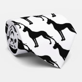 Duitse dog zwarte Silhouet Stropdas (Opgerold)