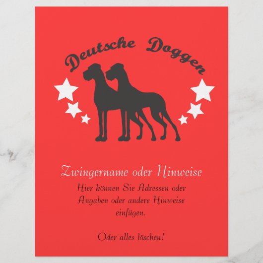 Duitse doggen flyer (Voorkant)