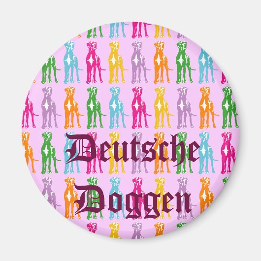Duitse Doggen Logo Magneet (Voorkant)