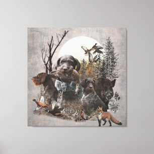 Duitse Draadhaar Pointer Tapisserie Galerij Wrap A Canvas Afdruk