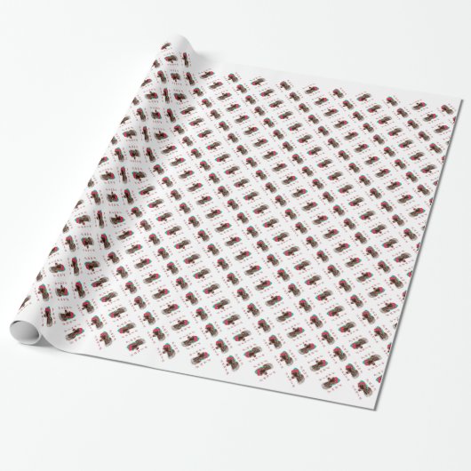 Duitse draadharige aanwijzer Santa Paws Cadeaupapier (Uitgerold)