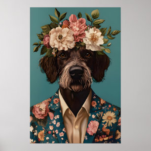Duitse Draadharige Pointer In Pak Poster, Duits Poster