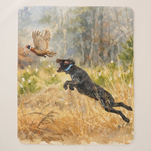 Duitse Draadharige Pointer Sherpa Deken (Voorkant)