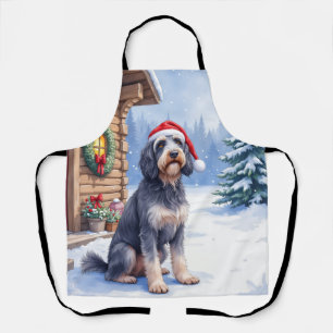 Duitse Draadharige Pointer Sneeuw Lodge Kerstman H Schort