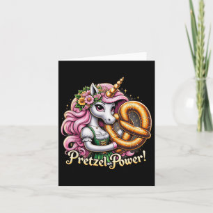 Duitse Eenhoorn Drindl Pretzel Power Funny Kinder Kaart