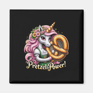 Duitse Eenhoorn Drindl Pretzel Power Funny Kinder Magneet