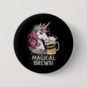 Duitse eenhoorn magisch brouwt bier grappig ronde button 5,7 cm