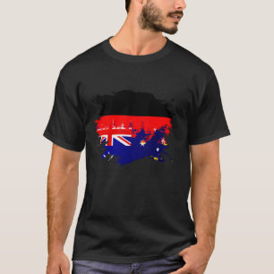 Duitse en Australische Mix Erfgoed Vlag T-shirt