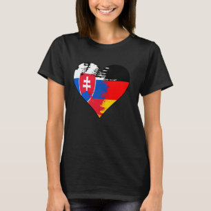 Duitse en Slowaakse Hart Erfgoed Vlag T-shirt
