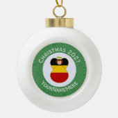 Duitse engel kerstvlag gepersonaliseerd keramische bal ornament (Voorkant)
