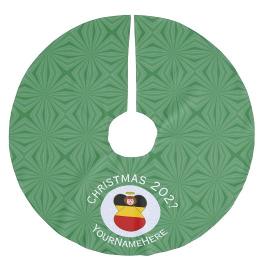 Duitse engel kerstvlag gepersonaliseerd kerstboom rok (Voorkant)