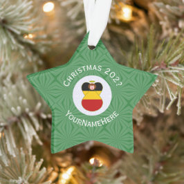 Duitse engel kerstvlag gepersonaliseerd ornament