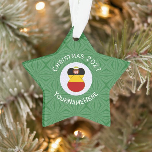 Duitse engel kerstvlag gepersonaliseerd ornament (Boom)