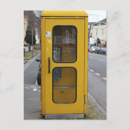 Duitse gele Telefonzelle telefooncel Briefkaart (Voorkant)