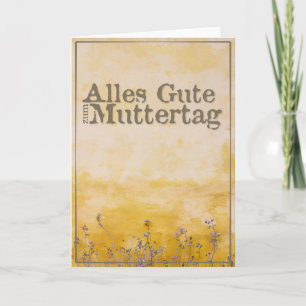 Duitse Gelukkige Moederdag op Vintage Bloemenweide Kaart