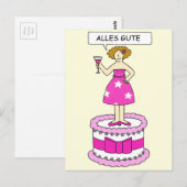Duitse Gelukkige Verjaardag Alles Gute Briefkaart (Voorkant / Achterkant)