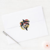 Duitse haai ronde sticker (Envelop)