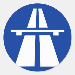 Duitse handtekening Autobahn Ronde Sticker