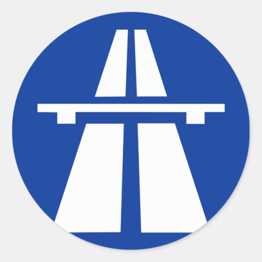 Duitse handtekening Autobahn Ronde Sticker (Voorkant)