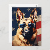 Duitse herder 4 juli Onafhankelijkheidsdag Briefkaart (Voorkant / Achterkant)