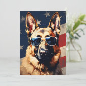 Duitse herder 4 juli Onafhankelijkheidsdag Feestdagenkaart (Staand voorkant)