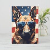 Duitse herder 4 juli Onafhankelijkheidsdag Feestdagenkaart (Staand voorkant)