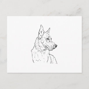 Duitse Herder Alsatische Hond Kunst Briefkaart