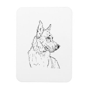 Duitse Herder Alsatische Hond Kunst Magneet