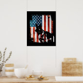 Duitse herder Amerikaanse vlag Amerikaanse patriot Poster (Keuken)