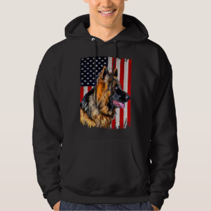 Duitse Herder Amerikaanse Vlag Duitse Herder Hoodie
