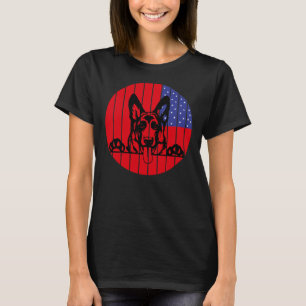 Duitse herder Amerikaanse vlag VS grappig patriott T-shirt