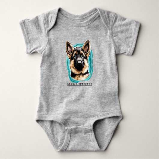 Duitse herder Baby Bodysuit (Voorkant)
