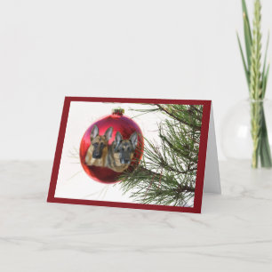Duitse herder Barbara Christmas Ball Hanging3 Feestdagen Kaart