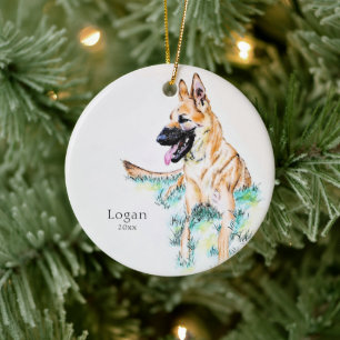 Duitse Herder Belgische Malinois Hond Pet Foto Keramisch Ornament