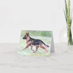 Duitse Herder Bewegende Hond Art Note Kaart