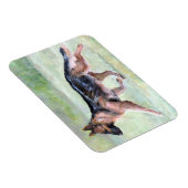 Duitse herder bewegende hond kunst magneet (Rechterzijde)