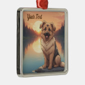 Duitse herder bij het meer metalen ornament (Rechts)