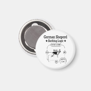 Duitse herder blaffen logica grappige hond sarcast magneet