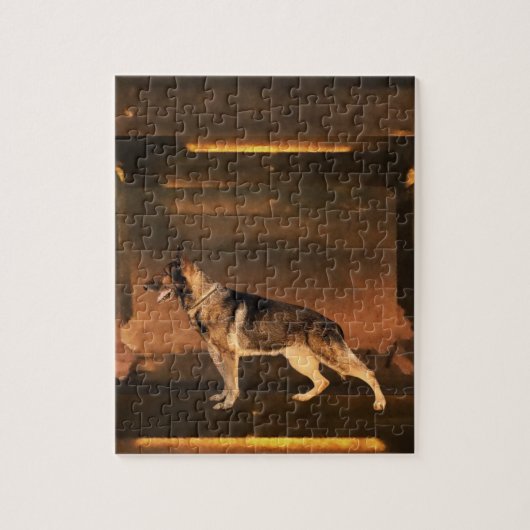 Duitse herder Brown Puzzle Legpuzzel (Verticaal)