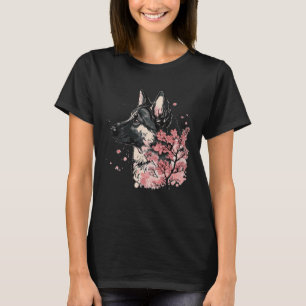Duitse herder Cherry Blossom Hondenras Japans T-shirt