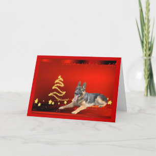 Duitse Herder Christmas Kaart Stars