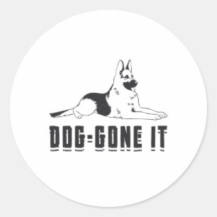 Duitse herder Dog-Gone It Honden Dier  Ronde Sticker