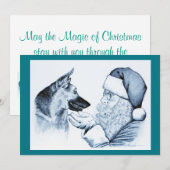 Duitse herder en Sinterklaas Feestdagenkaart (Voorkant / Achterkant)