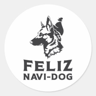 Duitse herder Feliz Navi-Dog Dogs Dier Ronde Sticker