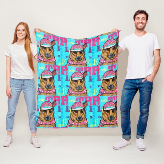Duitse Herder Fleece Deken (In situ)