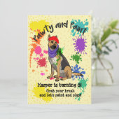 Duitse Herder Fun Art verjaardagsfeestje uitnodigi Kaart (Staand voorkant)