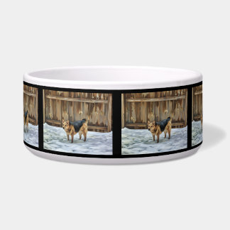 Duitse herder gehoord in de Sneeuwmedium Pet Bowl Voerbakje