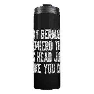 Duitse herder Gift Tilt Head Dog Shirt Thermosbeker