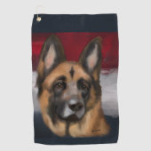 Duitse Herder Golfhanddoek (Voorkant)